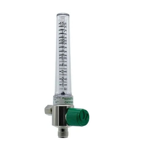 Flujómetro de área variable - Chrome - Precision Medical - de oxígeno / para hospitales / conectable