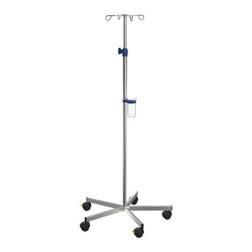 Portasueros con ruedas - I-O11122 - provita medical - 4 ganchos / de acero inoxidable / para cama