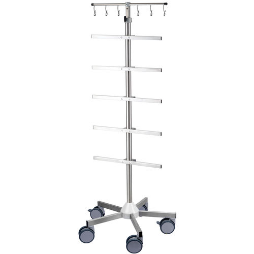 Portasueros con ruedas - ISP|125 - provita medical - 6 ganchos / para bomba de jeringa / de altura variable