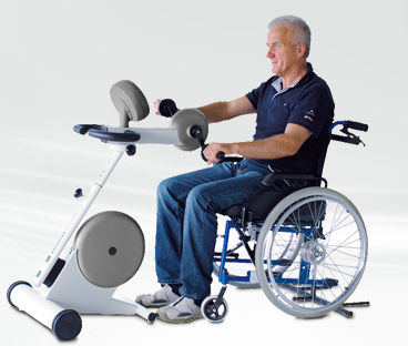 Pedaleador de ejercicio para brazos - MOTOmed viva2 stativ - RECK-Technik - con asiento