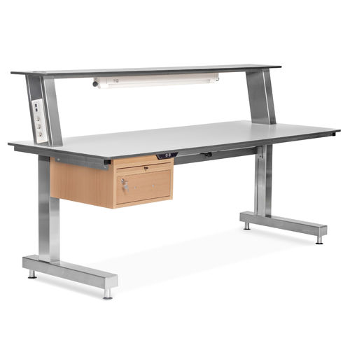 Mesa de acondicionamiento de instrumental médico - 100 10  - Remeda - rectangular / de altura regulable / de acero inoxidable