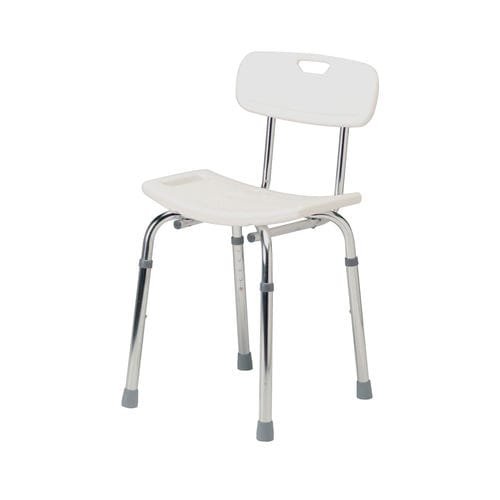 Silla de ducha con respaldo - 4207A - Roma Medical Aids  - de altura variable / de plástico