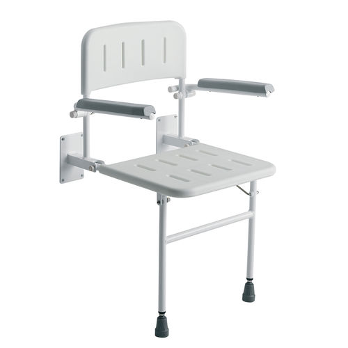 Asiento de ducha con reposabrazos - 4237 - Roma Medical Aids  - con respaldo / abatible / de pared