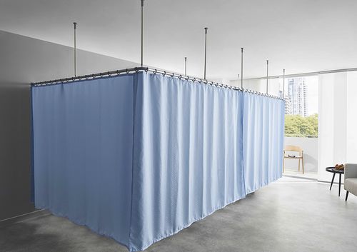 Biombo médico de pared - RVS - Ropimex R. Opel  - de techo / de habitación de hospital / lavable