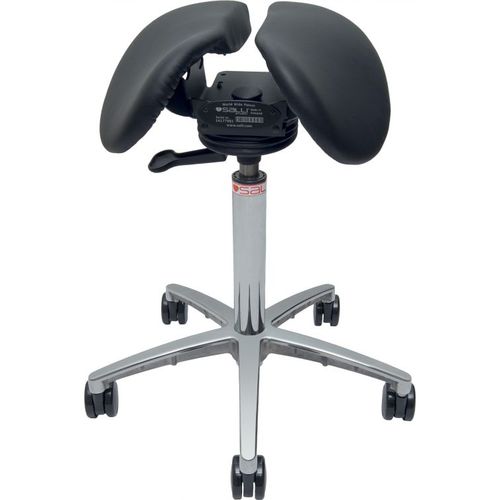 Taburete para consulta médica - SWING - Salli Systems - de altura variable / con ruedas / con forma de silla de montar