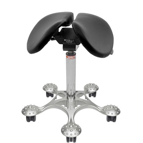 Taburete para consulta médica - TWIN - Salli Systems - de altura variable / con ruedas / con forma de silla de montar
