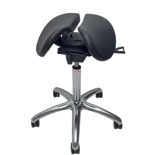 Taburete para consulta médica - STRONG - Salli Systems - de altura variable / con ruedas / con forma de silla de montar