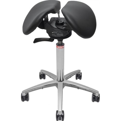 Taburete para consulta médica - SWAYFIT - Salli Systems - de altura variable / con ruedas / con forma de silla de montar