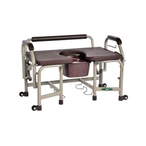 Silla con orinal bariátrica - SVBC 454 - Savion Industries - con reposabrazos / con cubo / con ruedas