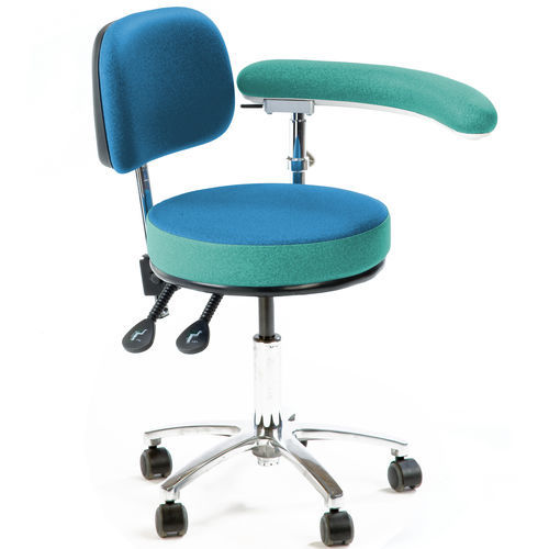 Taburete para consulta médica - MC6160 - SEERS Medical - de altura variable / con ruedas / con reposabrazos