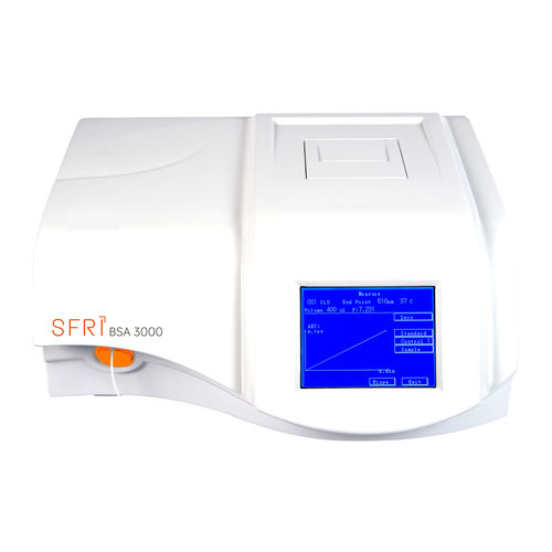 Analizador de bioquímica semiautomático - BSA 3000 - SFRI - de mesa / con lector de códigos de barras / con pantalla táctil