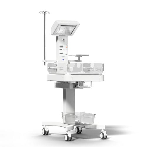 Mesa de reanimación neonatal con almacenamiento - BQ20 - Comen - con lámpara de fototerapia / con altura regulable / con ruedas