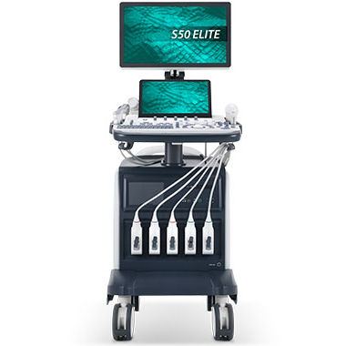Ecógrafo con soporte - S50 ELITE - SonoScape - para ecografía polivalente / doppler-color / 3D/4D
