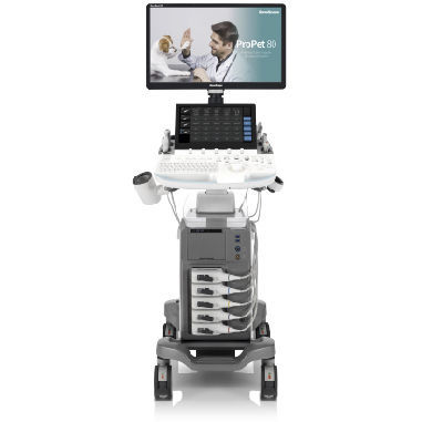 Ecógrafo veterinario con soporte - ProPet 80 - SonoScape - multifuncional / blanco y negro / doppler-color
