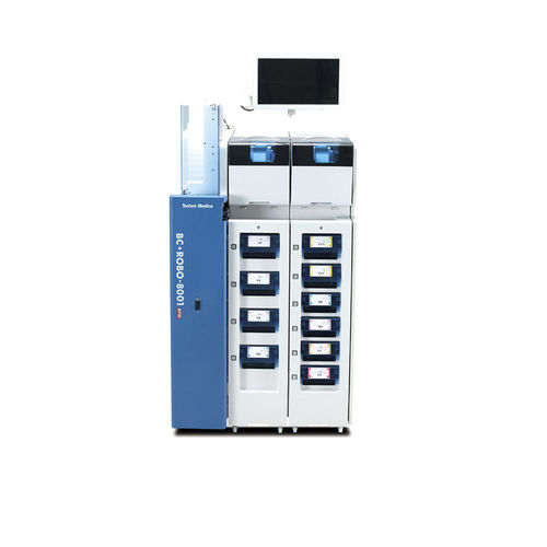 Sistema de etiquetado para tubos de laboratorio - BC・ROBO-8001RFID - Techno Medica  - para la industria farmacéutica / automático / de alta velocidad