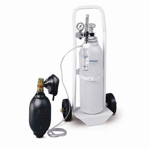 Sistema de oxigenoterapia en carro - Air-Ox - Tecno-Gaz - con botella de oxigeno / con máscara de oxígeno