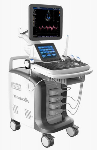 Ecógrafo con soporte - TH-5500 Expert - Teknova Medical Systems - para ecografía polivalente / doppler-color / Doppler espectral