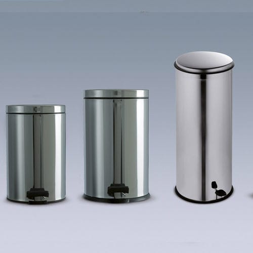 Papelera de plástico - M600425 - Titanox  - de acero inoxidable / con pedal