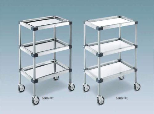 Carro para apósitos - M600877/I - Titanox  - de acero inoxidable / de plástico / 3 bandejas