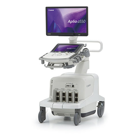 Ecógrafo con soporte - Aplio a550 - Canon Medical Systems Europe - para ecografía polivalente / blanco y negro / doppler-color