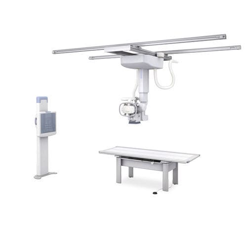 Sistema de radiografía digital - Radrex - Canon Medical Systems Europe - para radiografía polivalente / con Bucky en el suelo / con brazo portatubos telescópico de techo