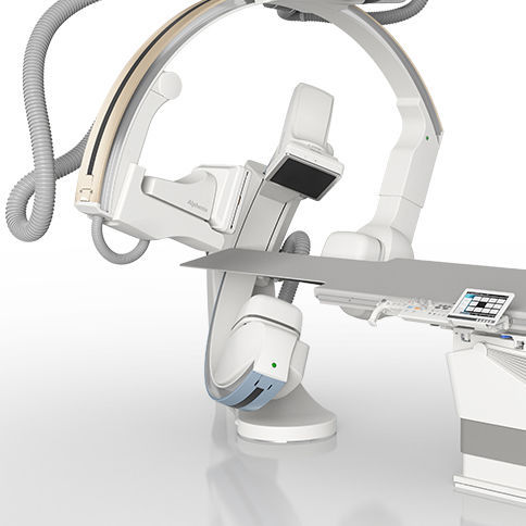 Sistema de fluoroscopia digital - Alphenix / Evolve Edition - Canon Medical Systems Europe - para fluoroscopia cardiovascular / con amplificador de brillo fijado al suelo