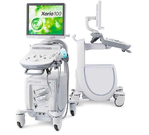 Ecógrafo con soporte - Xario 100 MX Edition - Canon Medical Systems Europe - para ecografía polivalente / blanco y negro / doppler-color