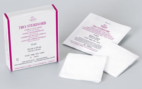 Compresa de gasa de algodón - TRO-STERISORB - Troge Medical  - estériles