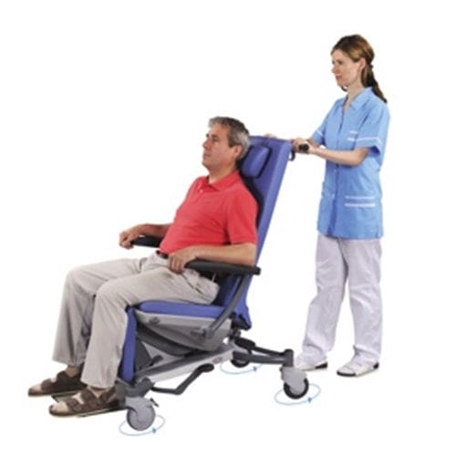 Silla de traslado de pacientes de interior - sella - wissner-bosserhoff  - de exterior / con ruedas / con respaldo regulable
