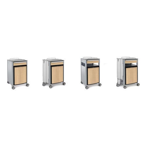 Mesa de cabecera con compartimento refrigerador - stylo series - wissner-bosserhoff  - con ruedas / con armario / con cajones