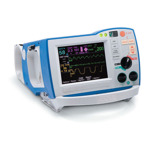 Desfibrilador externo semiautomático - R series® - ZOLL Medical Corporation - para espacio público / bifásico / con monitor multiparamétrico