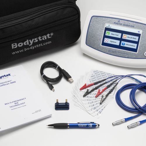 Analizador de la composición corporal por bioimpedancia - Quadscan4000 - Bodystat - portátil / con pantalla LCD / con cálculo del IMC