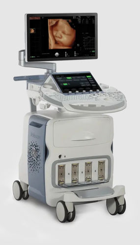 Ecógrafo con soporte - Voluson™ E10 RSA - GE Healthcare - para ecografía ginecológica y obstétrica / blanco y negro / doppler-color