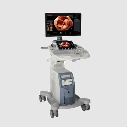 Ecógrafo con soporte, compacto - Voluson™ S8 Touch - GE Healthcare - para ecografía ginecológica y obstétrica / blanco y negro / doppler-color
