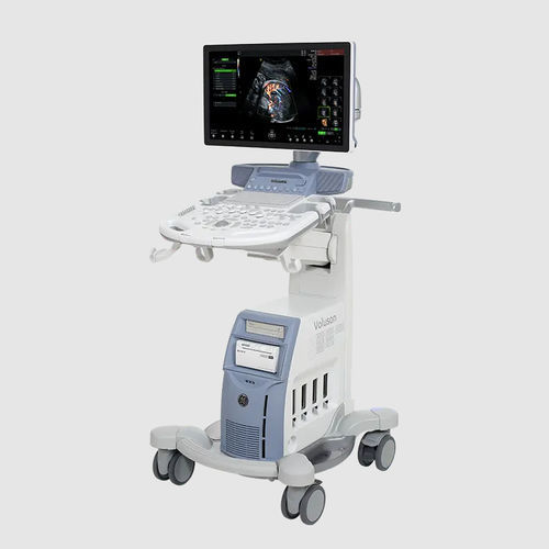 Ecógrafo con soporte, compacto - Voluson™ S8 - GE Healthcare - para ecografía ginecológica y obstétrica / blanco y negro / doppler-color