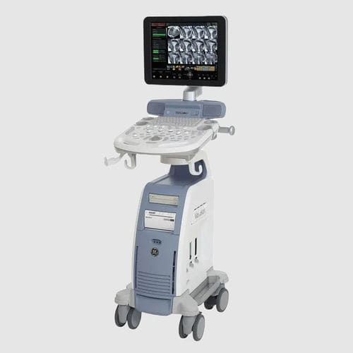 Ecógrafo con soporte, compacto - Voluson™ P8 - GE Healthcare - para ecografía ginecológica y obstétrica / blanco y negro / doppler-color