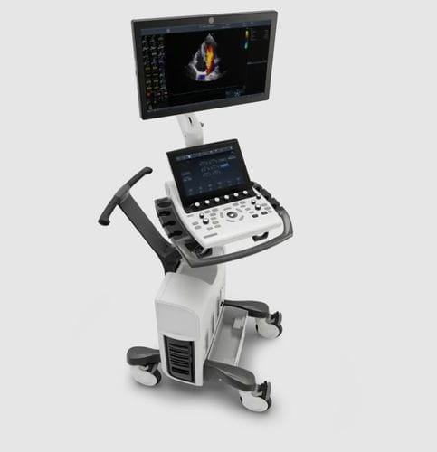 Ecógrafo con soporte, compacto - Vivid™ S60N - GE Healthcare - para ecografía cardiovascular / blanco y negro / doppler-color