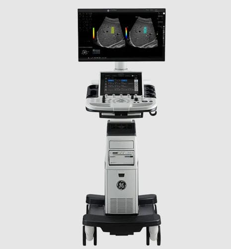 Ecógrafo con soporte, compacto - LOGIQ™ P9 XDclear™ - GE Healthcare - para ecografía polivalente / para ecografía ginecológica y obstétrica / para ecografías abdominales y pélvicas