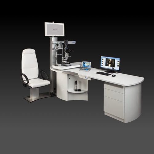 Unidad de refracción - HS-1410 - Haag-Streit Diagnostics - con sillón / con estantes / con monitor