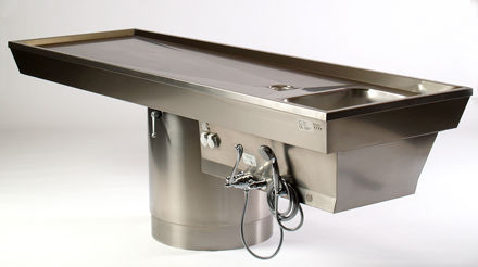 Mesa de autopsia - AUT000B - Fiocchetti Scientific - rectangular / de acero inoxidable / con fregadero