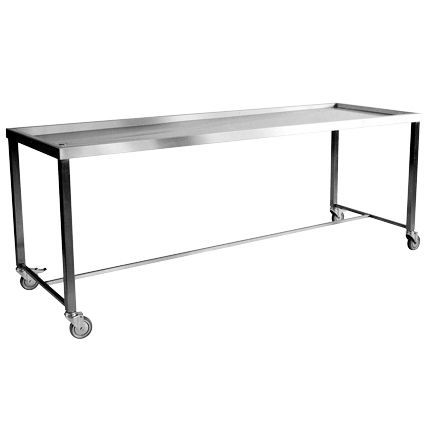 Mesa de autopsia - AUT000C - Fiocchetti Scientific - rectangular / de acero inoxidable / con ruedas