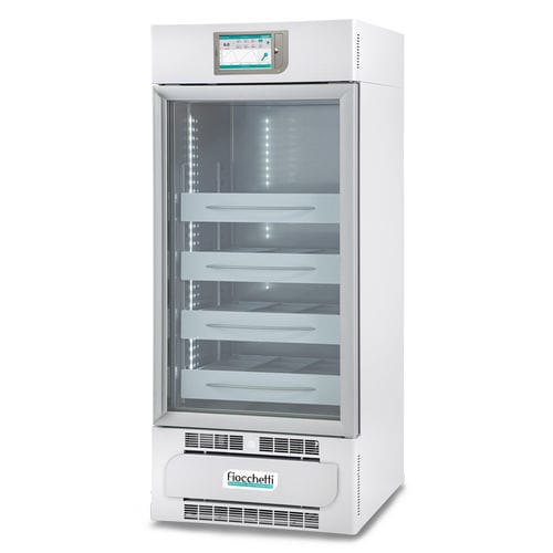 Refrigerador de banco de sangre - EMOTECA 200 TOUCH - Fiocchetti Scientific - de tipo armario / con 1 puerta / con puerta de cristal