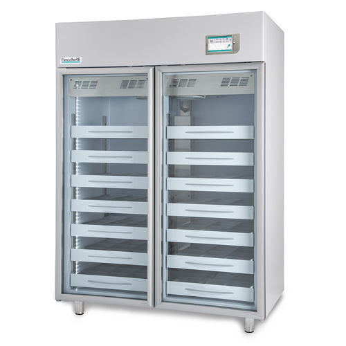Refrigerador de banco de sangre - EMOTECA TWIN 1500 TOUCH - Fiocchetti Scientific - de tipo armario / con 2 puertas / con puerta de cristal