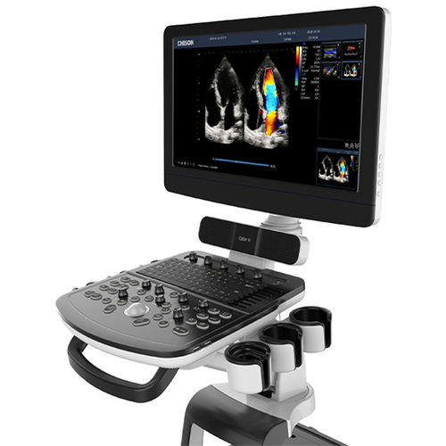 Ecógrafo con soporte, compacto - QBit 9 - CHISON Medical Technologies - para ecografía cardiovascular / doppler-color / blanco y negro