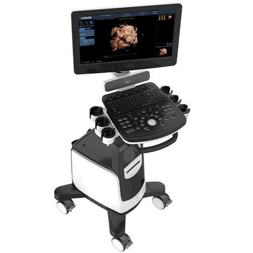 Ecógrafo con soporte, compacto - QBit 7 - CHISON Medical Technologies - para ecografía polivalente / doppler-color / 3D/4D