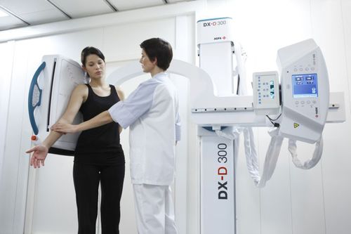Sistema de radiografía digital - DX-D 300 - AGFA - para radiografía polivalente / sin mesa / con brazo portatubos pivotante