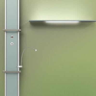 Unidad médica de cabecera de pared - pure - SCHYNS - vertical / para unidad de cuidados intensivos / para habitación de pacientes