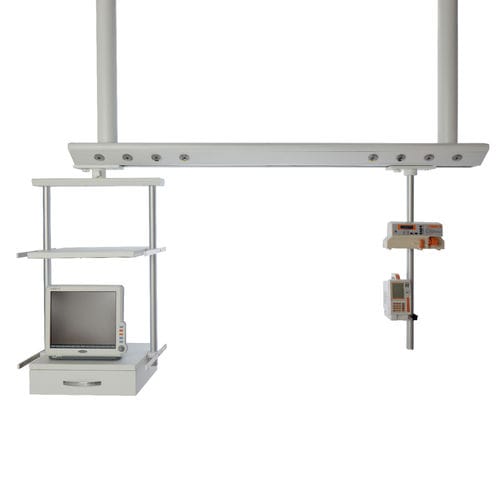 Columna de distribución de techo - 5070.40 - Üzümcü Medical Devices - para cuidados intensivos / con estantes
