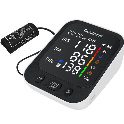 Tensiómetro electrónico oscilométrica - vivo - Geratherm Medical AG - con puerto USB / con batería recargable / con manguito para adulto