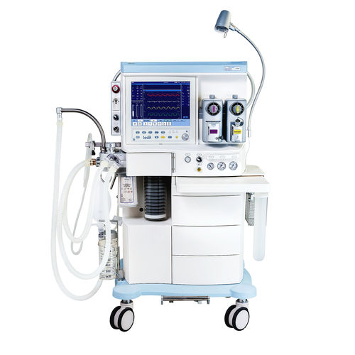 Estación de anestesia en carro - Leon plus - Löwenstein Medical - con monitorización respiratoria / con ventilador / con sistema de evacuación de gases anestésicos
